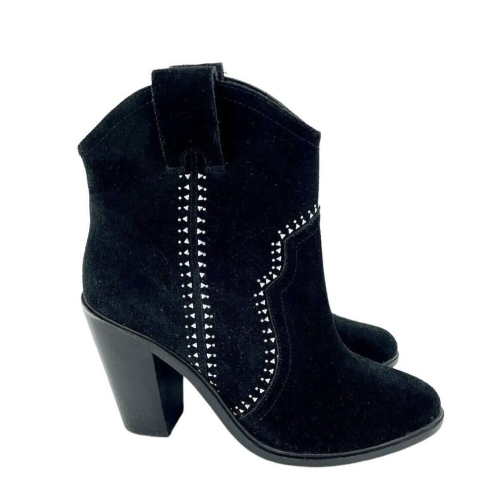 Joie Monte Black Suede Leather Studded Ankle Booties SZ 38 EU New - Picture 6 of 9